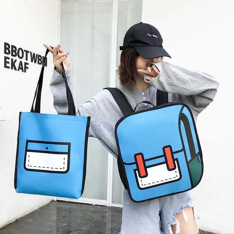 Милый женский рюкзак большие школьные сумки Мультяшные на плечо сумка для книг с