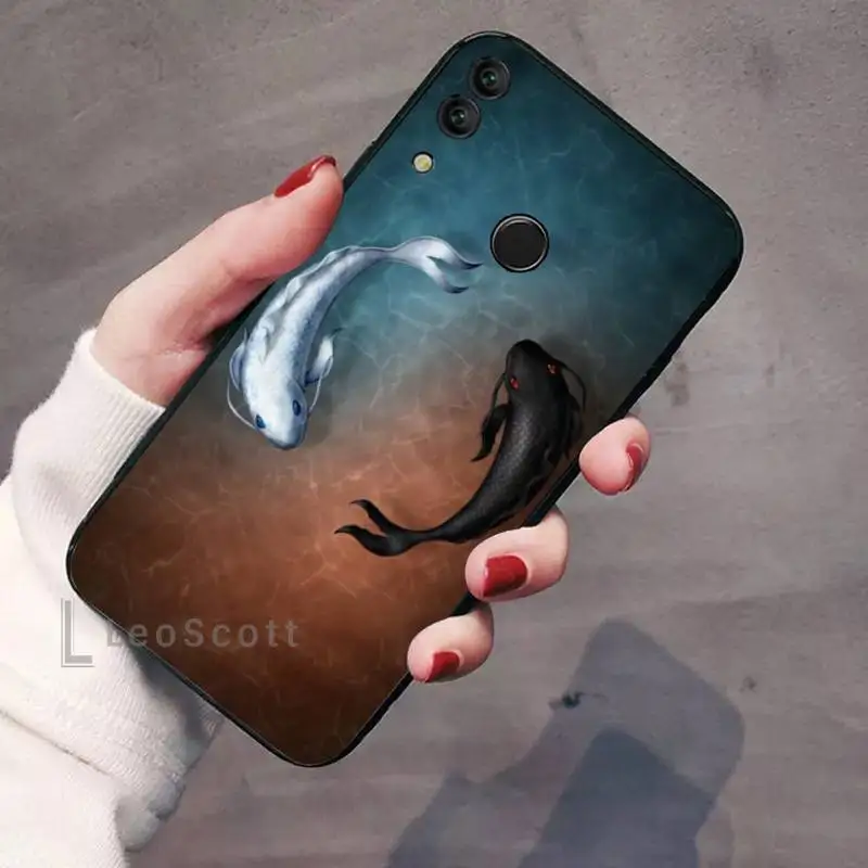 

Art painting aesthetic carp Phone Case For Huawei Honor view 7a5.45inch 7c5.7inch 8x 8a 8c 9 9x 10 20 10i 20i lite pro