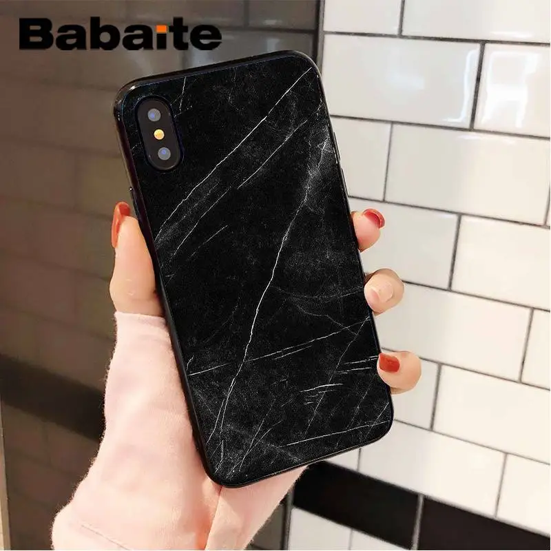 Babaite черный золотой мраморный ТПУ Черный чехол для телефона, чехол для iPhone 8 7 6 6S Plus X XS MAX 5 5S SE XR 11 11pro 11promax Shell