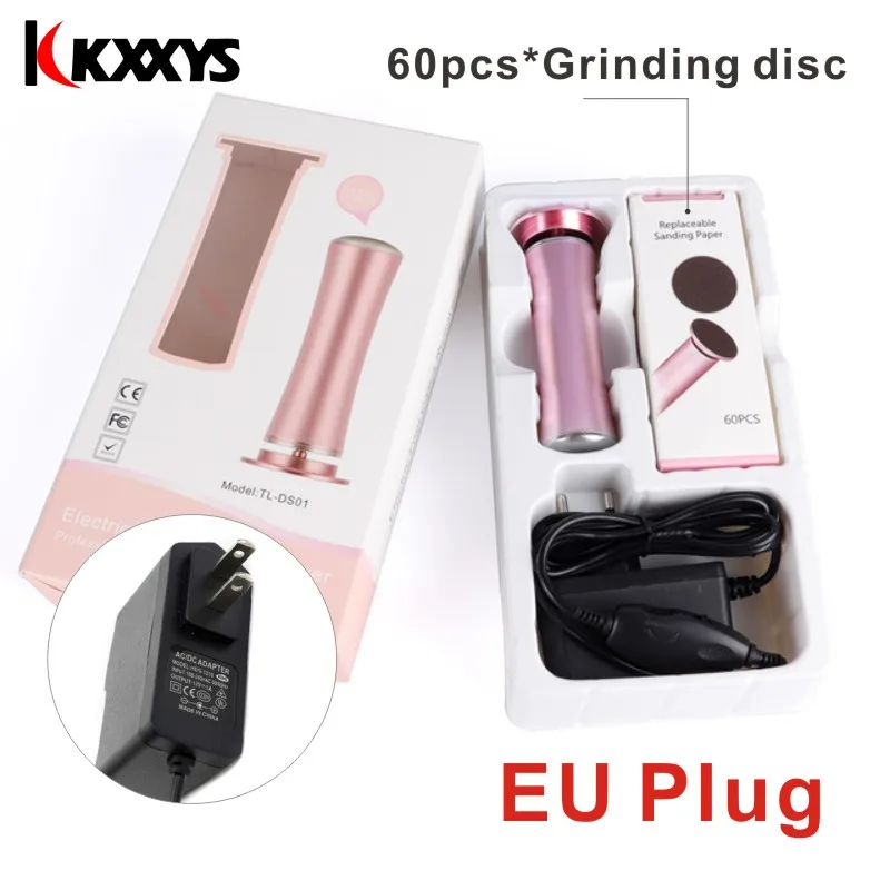 EU Plug Электрический прибор для удаления мозолей на пятке/Средство для ухода за пилочкой ног/устройство для удаления омертвевшей кожи ног для педикюра usb-подзарядки - Цвет: EU Plug
