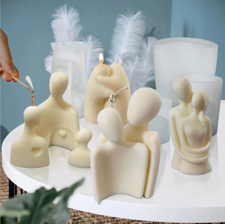 

Family Candle Silicone Mold Warm Hug DIY Couple Aromatic Plaster Soap Candle Making Wedding Gift Craft Home Decoration Supplies