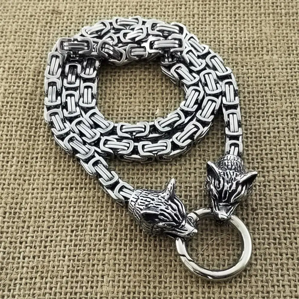 Ожерелье из нержавеющей стали для мужчин "Викинг-воин Один с вороном и головой волка", модные панк украшения.