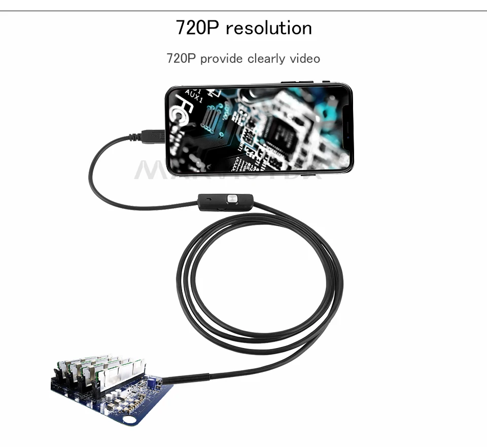 Micro USB Android телефон Бороскоп, эндоскоп, камера 8 мм диаметр 1/1. 5/2/3,5/5 м IP67 водонепроницаемая Мини камера 6 светодиодный USB эндоскоп