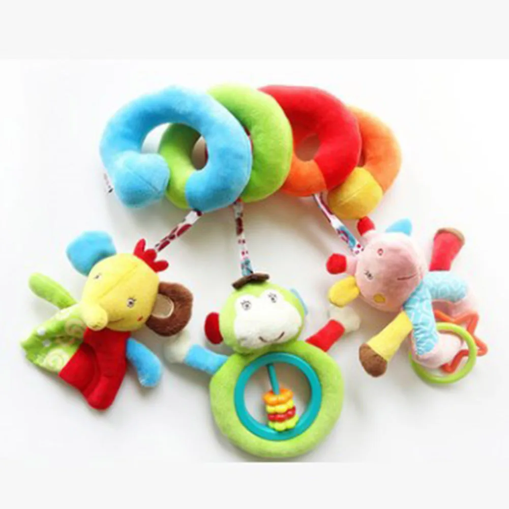 

New Hanging Spiral Rattle Stroller Cute Animals Crib Mobile Bed Baby Toys 0-12 Months Newborn Educational Toy for Children