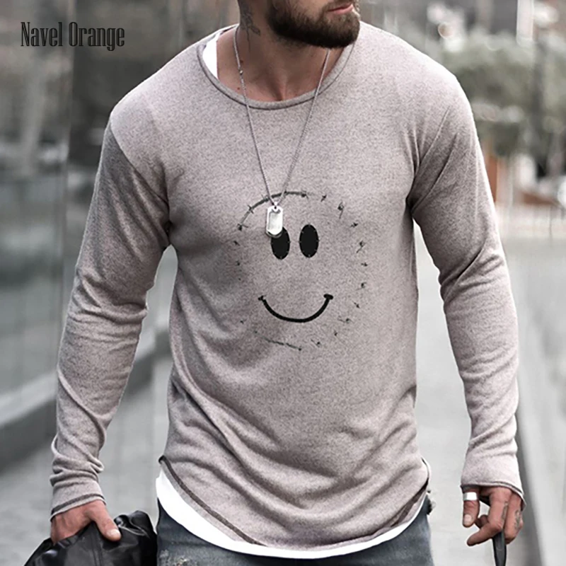 

2022 Men Daily Style Loose Pullover T-Shirt Spring Autumn Long Sleeve Printing Male Tops Casual O-Neck Sweatshirts Dropshipping