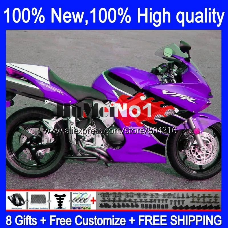 

Interceptor For HONDA VFR800RR 2002 2003 2004 2005 2006 130MC.152 purple blk VFR800 VFR 800RR 800 RR 07 08 09 10 11 12 Fairing