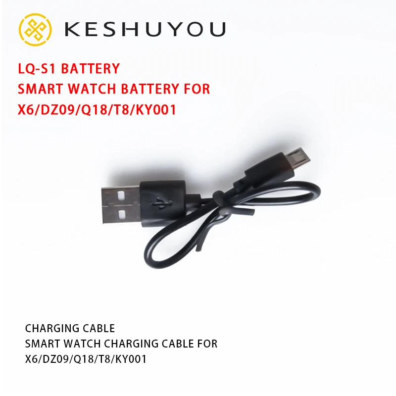 

KESHUYOU Smartwatch Charger Line USB Data Cable Charging Cable For KY001 V5 V8 X6 DZ09 Smart Watch Charger Wire Accessories