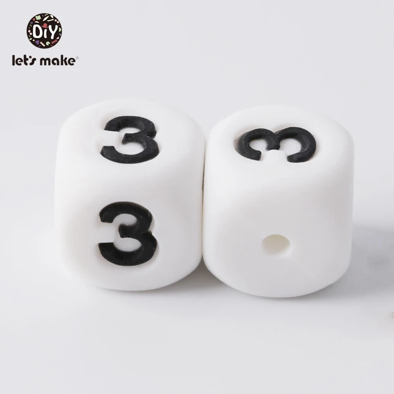 3 Let'S Make 10 шт силиконовый Прорезыватель для зубов 0-9 цифр буквы Bpa бесплатно жевательные бусины Diy пустышка цепочка Детские Прорезыватели Прорезыватель зубов Квадратные бусины - Цвет: 3