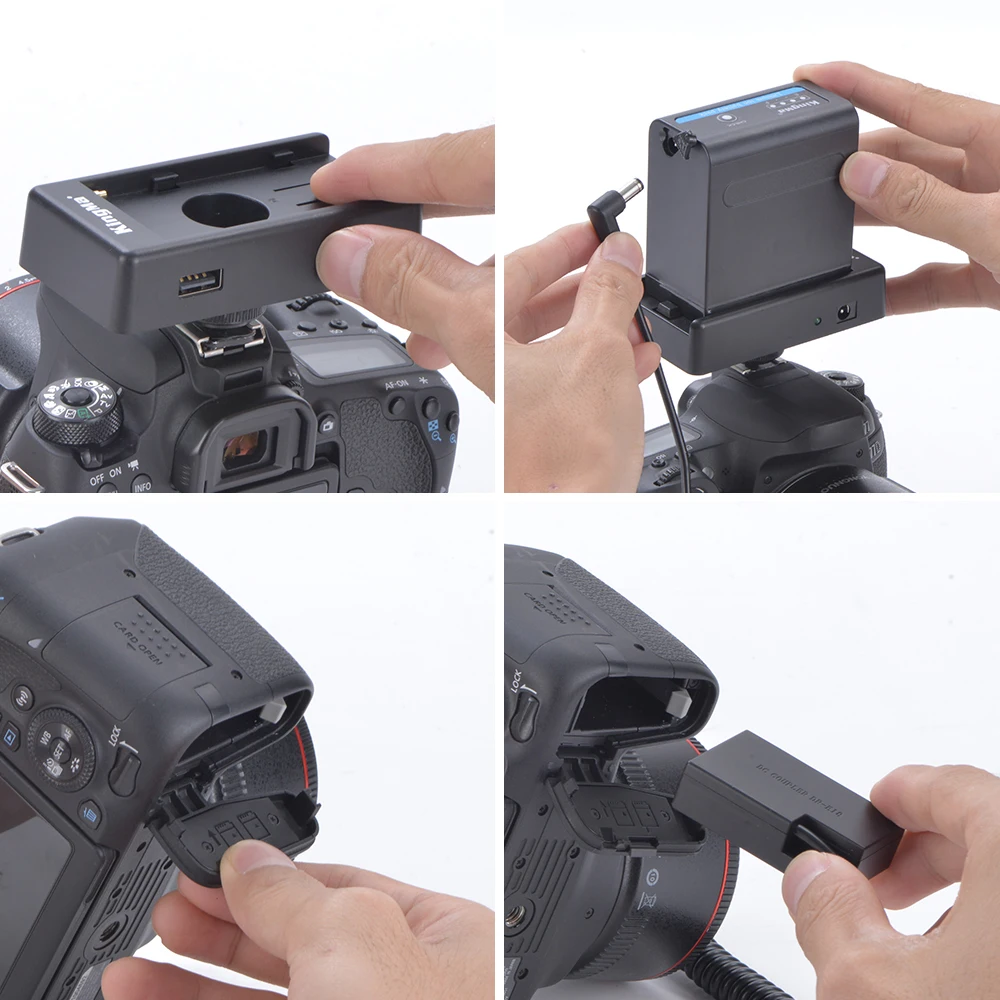 Аккумулятор для фотоаппарата KingMa с пластиной адаптера аккумулятора NP-F для Canon EOS RP 77D 850D 800D 760D 750D 200D II (art.: 3920b452faff6) - 3920b452faff6