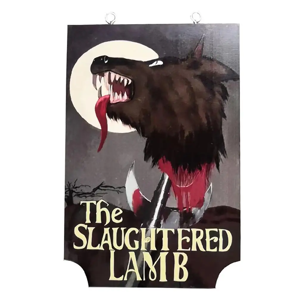 

Wooden Werewolf Pendant Wall Decoration Hanging Movie Prop Poster Print Home Bar Wall Mounted Werewolf Banner Signs Ornaments