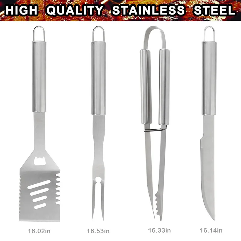 TEENRA 18 шт. Инструменты для барбекю из нержавеющей стали принадлежности кемпинга