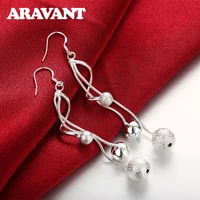 new fashion 925 silver jewelry double twist with scrub balls earring for women jewelry