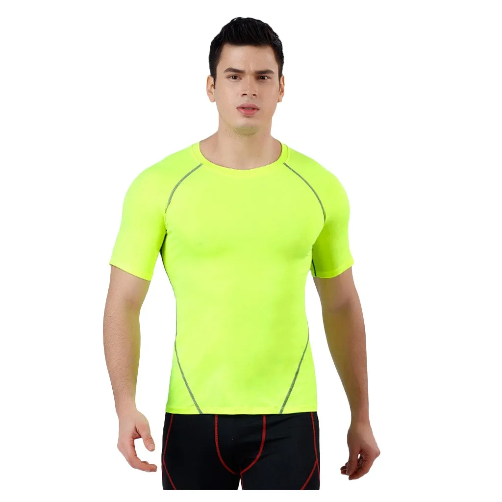 Мужские футболки для бега быстросохнущие Компрессионные спортивные в