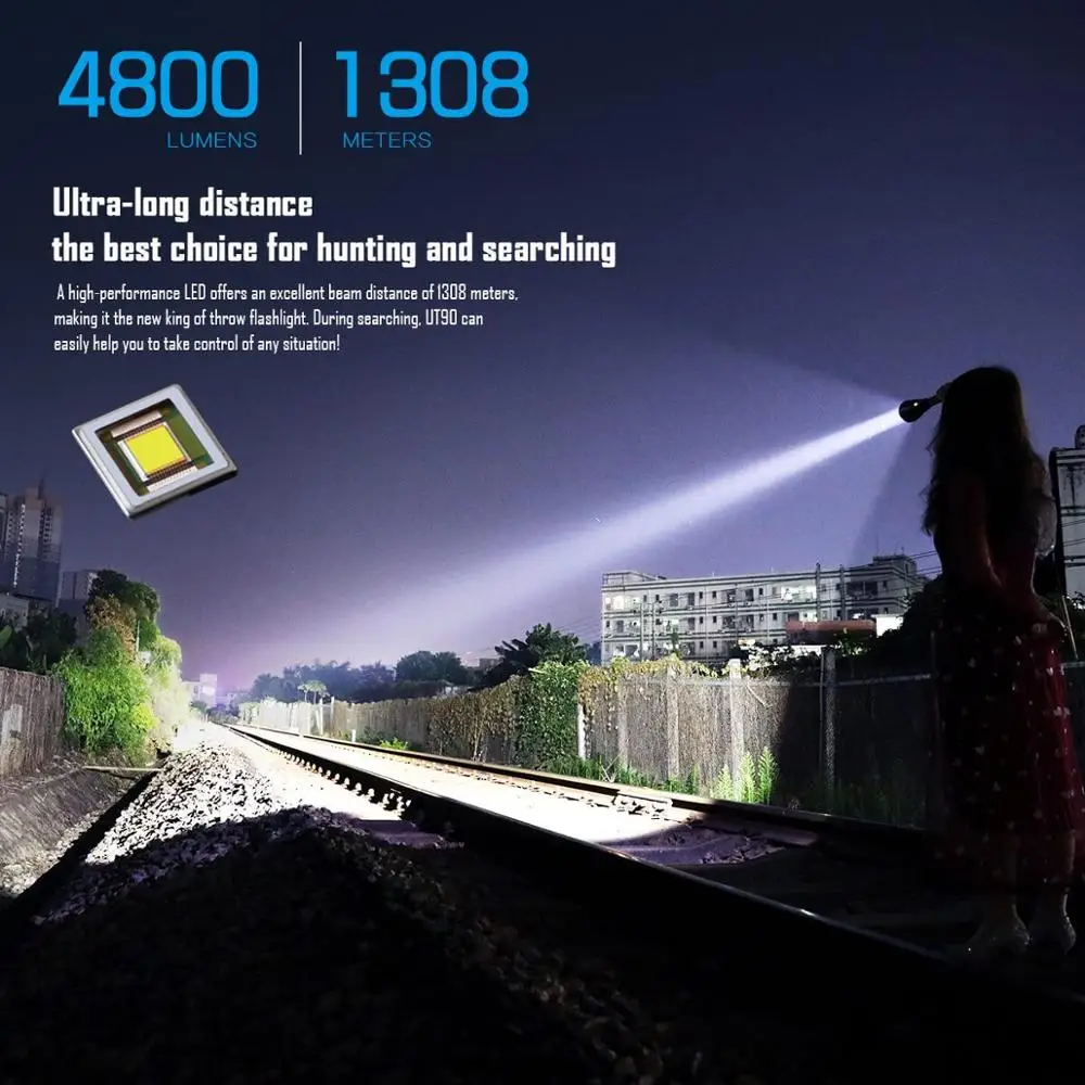 IMALENT UT90 Хищник фонарик Luminus SBT-90 2nd 4800LM светодиодный с 21700 Батарея для охоты или