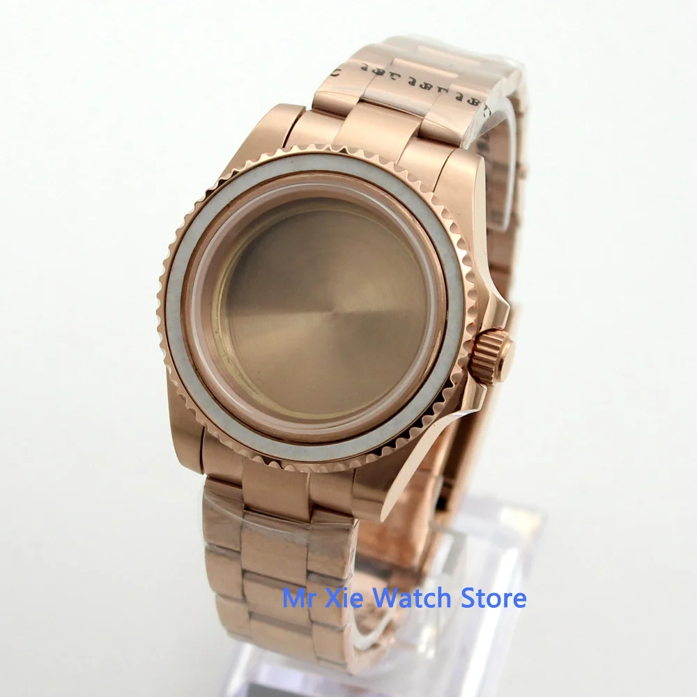 Корпус для часов Bliger 40 мм материал с покрытием из розового золота ремешок