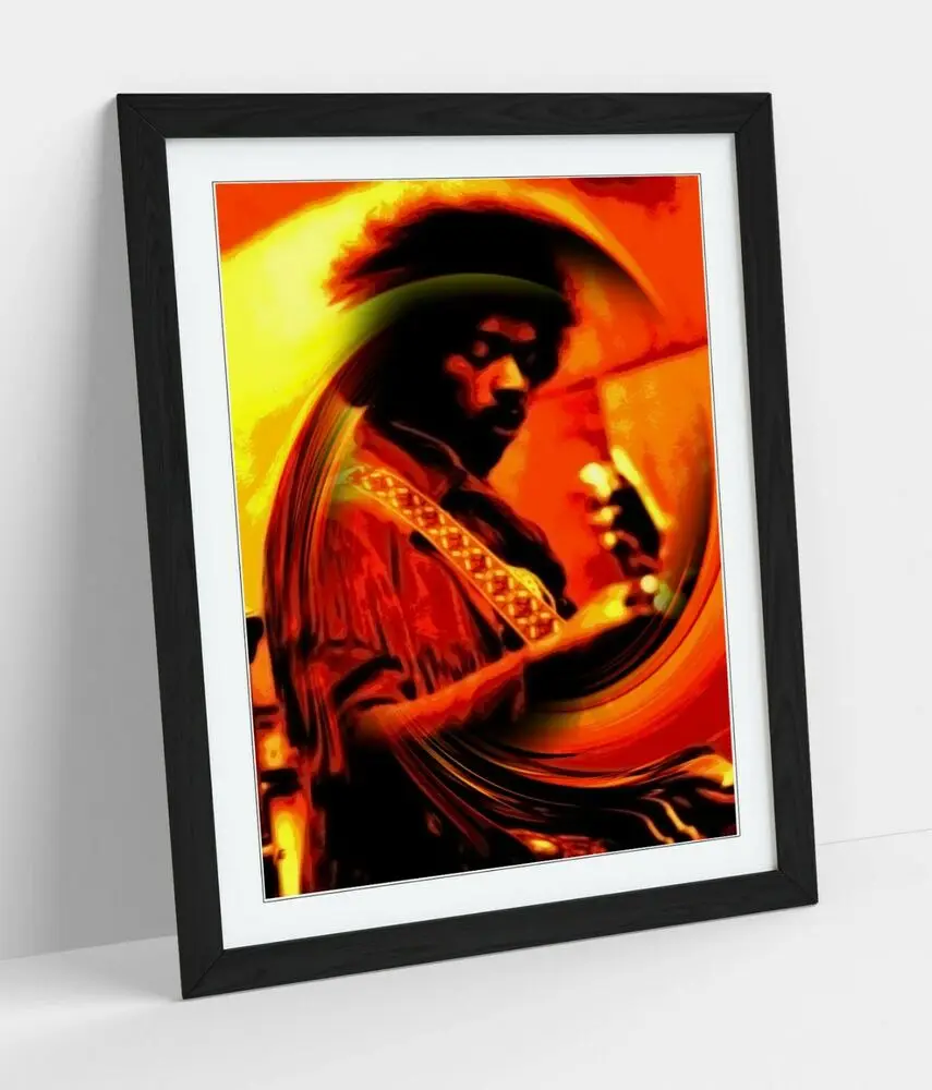 Jimi Hendrix Swirl художественный плакат без рамки картина печать искусства желтое
