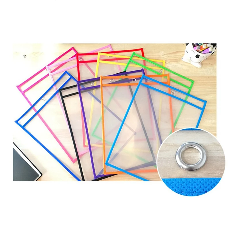 

30Pcs Dry Erase Pockets Reusable Sleeves Clear & 800 Pieces Map Tacks 1/8-Inch Retro Metal Beads Head Marking Push Pins