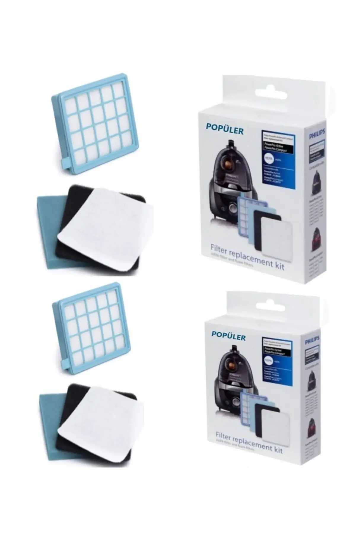 

MHK Parts Philips Fc 9532/09 Power Cyclone Hepa Filter Set 2 Box