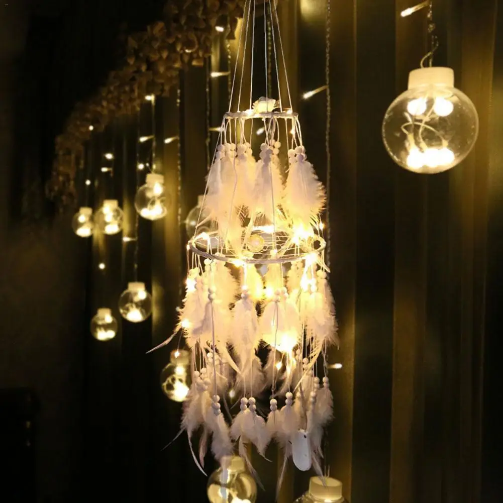 Инновационный Ночной светильник двойной Ловец снов ветровой колокольчик на окно