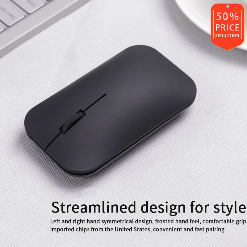 Тонкая беспроводная bluetooth мышь с зарядкой стильный тонкий и эргономичный стиль