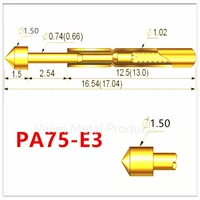 100 pcs brass spring test probe pa75 e3 durable brass test probe length 16 5mm household convenient gold plated test tool