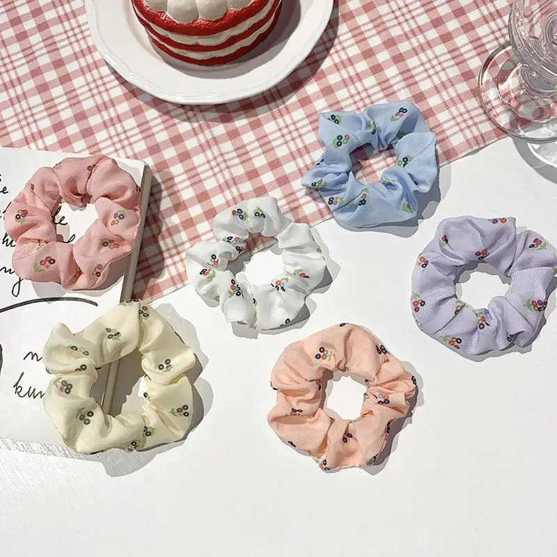 

2021 New Fruit Print Hair Ties Daily Hair Accessories Women Headband Scrunchies Girls Hair Band Fashion Hairbands Headwear
