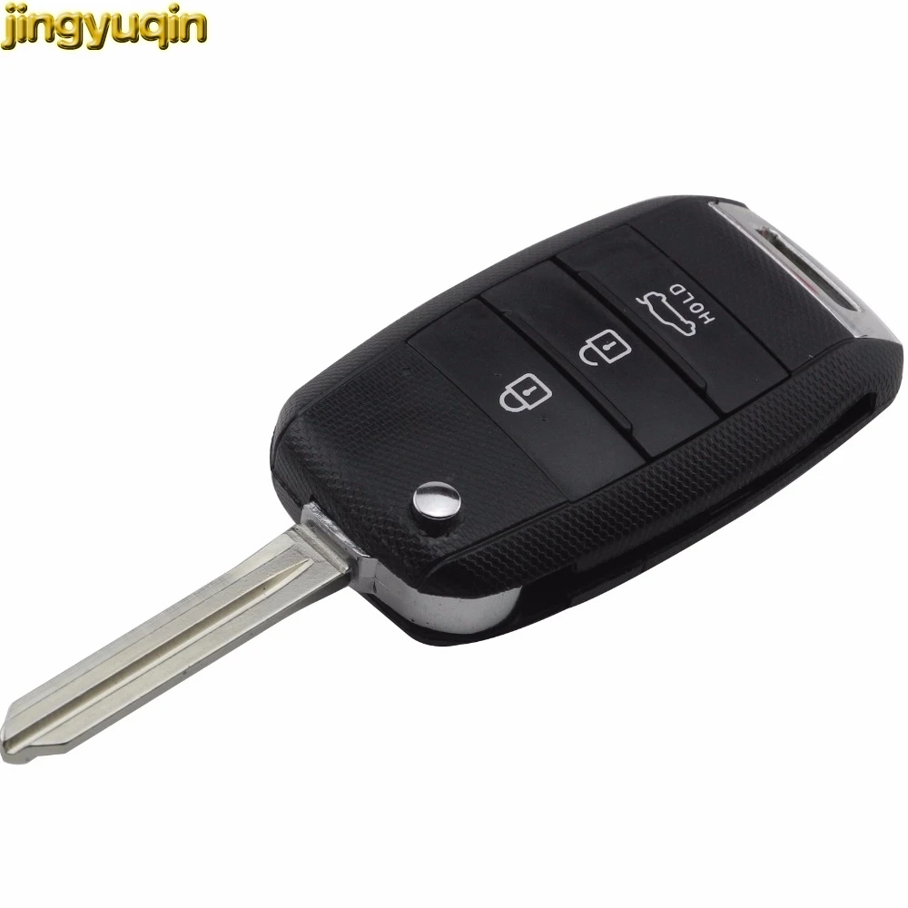 jingyuqin 3 Buttons Folding Remote Flip Car Key Case Cover Fob Shell Housing Replacement For Kia K2 K3 K5 Rio Hyundai Avante|housing cover|housing