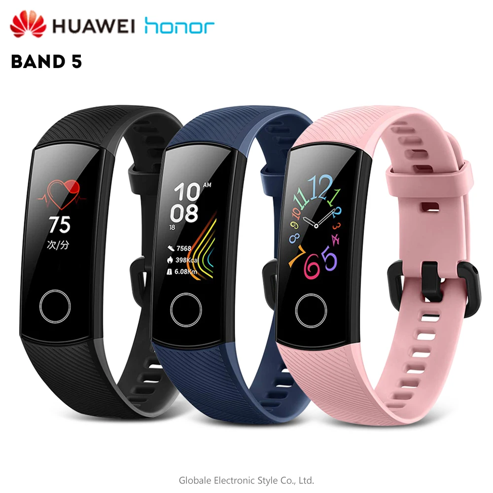 Оригинальный Смарт браслет HUAWEI Honor Band 5 часы с пульсометром и шагомером Bluetooth 5ATM