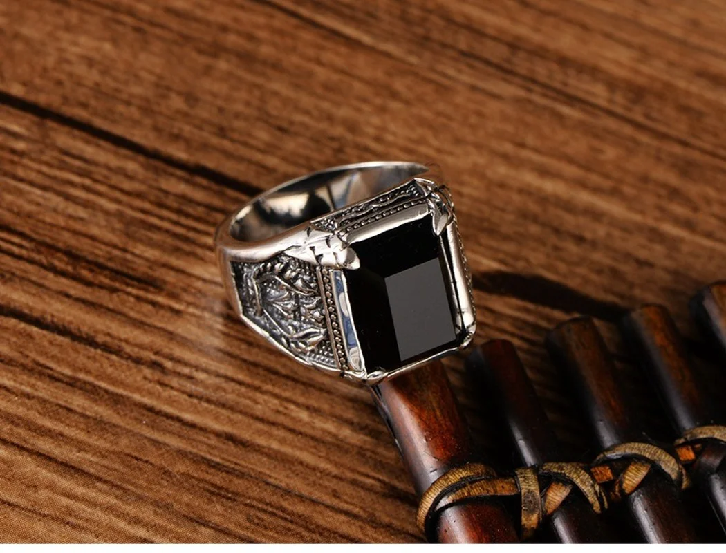 925 пробы серебряные ювелирные изделия куртка из искусственной кожи черный агат