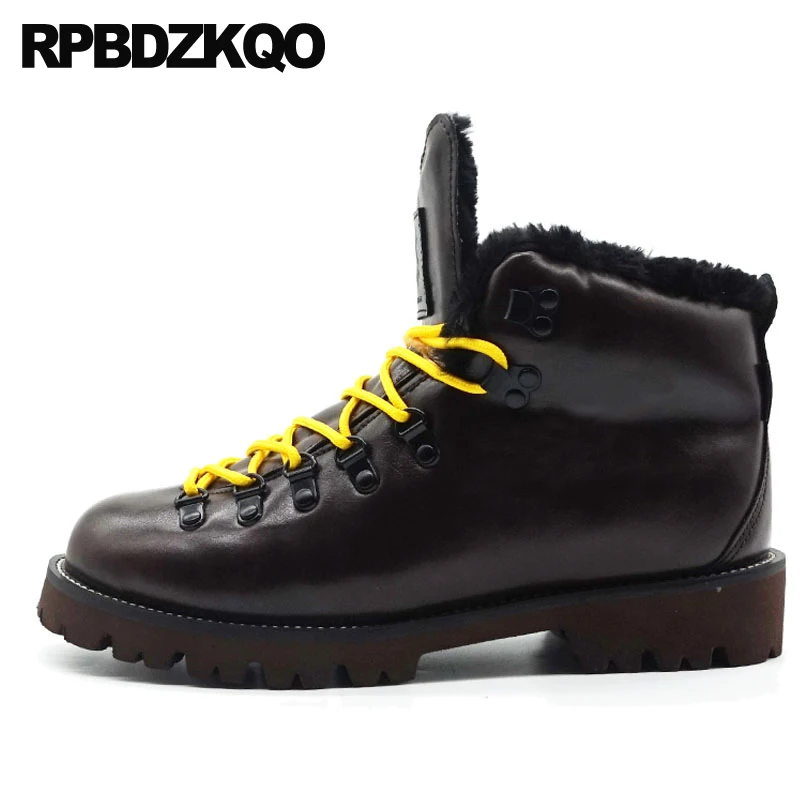 Со шнуровкой осенние короткие мужские армейские сапоги в стиле ретро