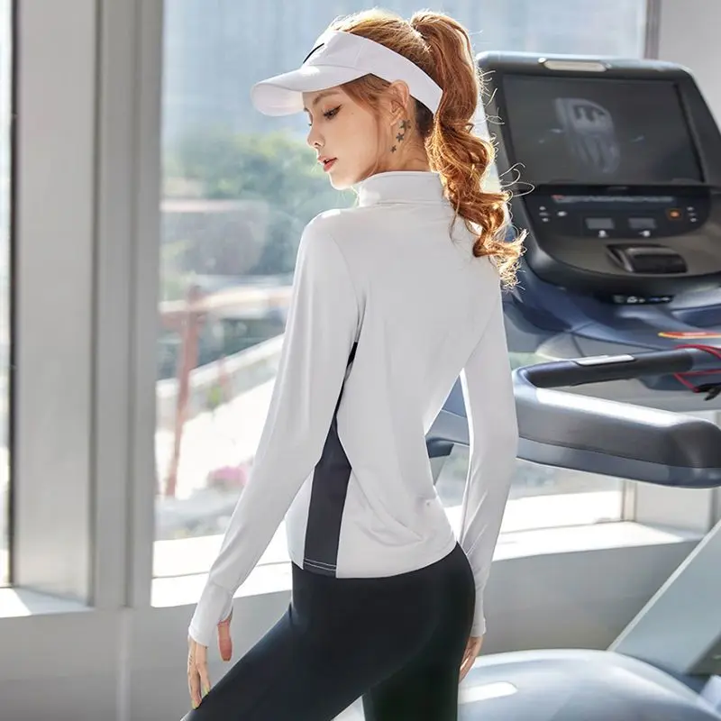 

Женский топ, новинка 2022, спортивная одежда для бега, фитнеса с длинными рукавами, Осень-зима, белая облегающая одежда для йоги, пальто, блузка...
