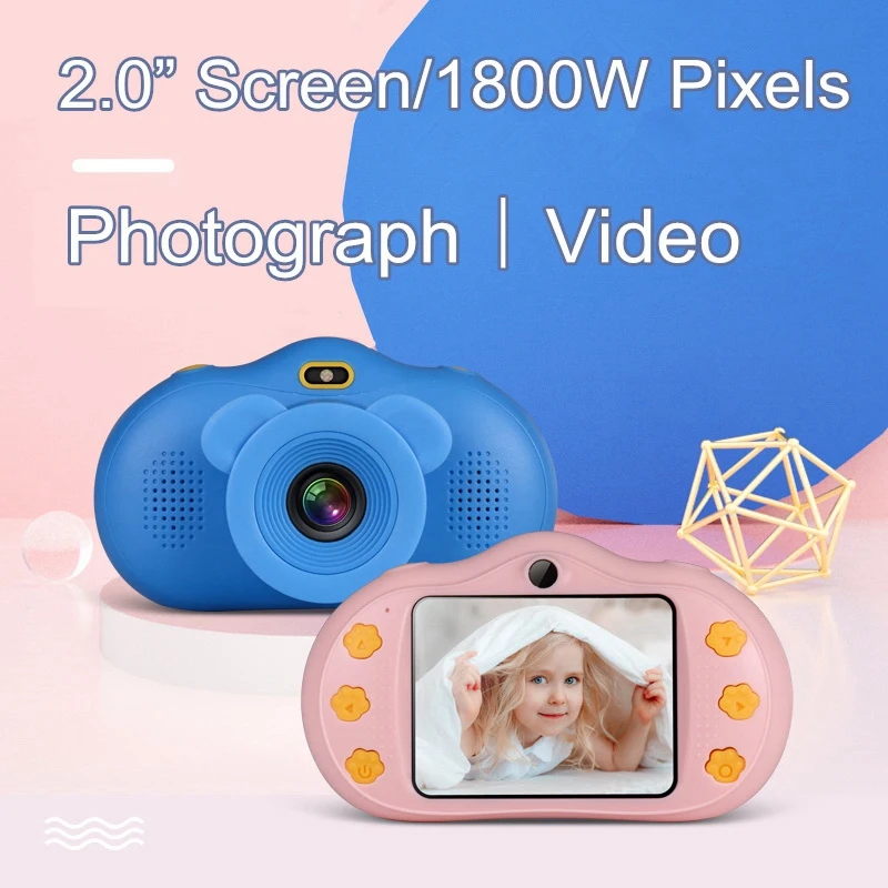 

A13 Children's Digital Camera, Cartoon Digital Camera Mini Cartoon 2.0Inch 1080P HD Screen Camera for Children's