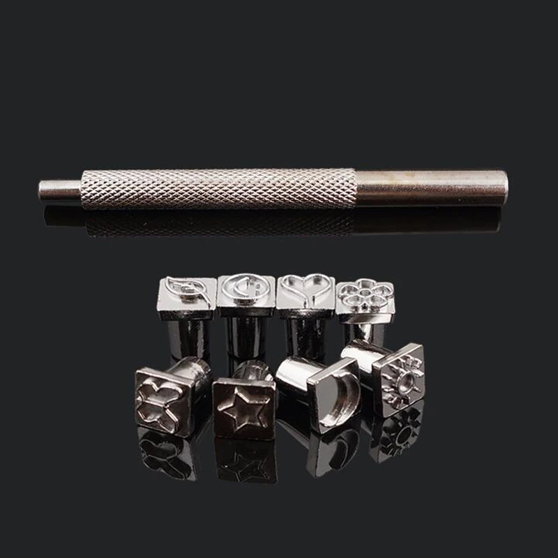 

8 шт./компл. Металл Кожа резная печать инструмент Сделай сам вручную для кожи ремесло штампы художественный узор кожа тиснение печать инстру...