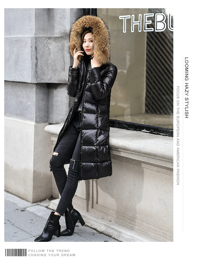 6XL большой размер пуховик женская зимняя куртка парка длинный мех с капюшоном