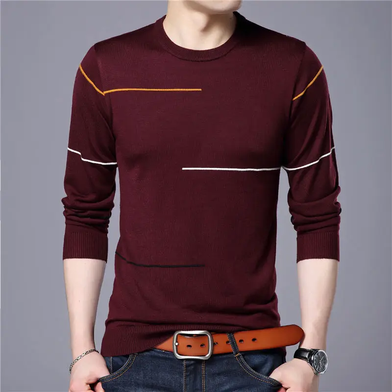 Autumn Winter Cashmere Wool Sweater Men Brand Clothing New Arrival Slim Fit Warm Sweaters O-Neck Pullover Men Top J687