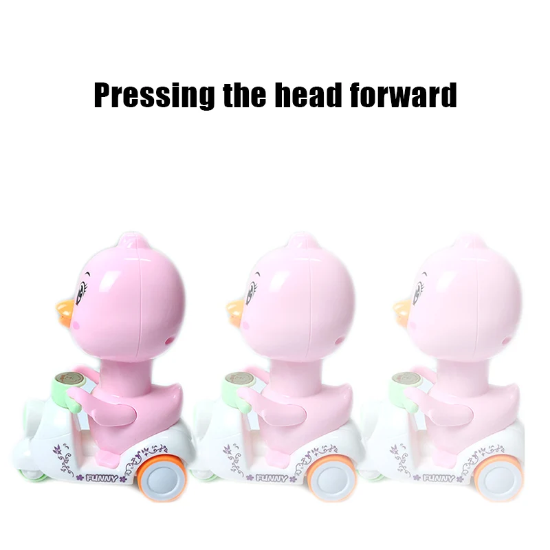 

Cartoon Toy Motorcycle Press Small Funny Chick Inertia Walking Toys for Kids M09