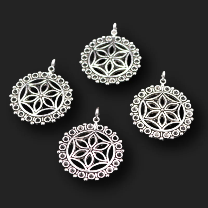 

6pcs Silver Plated Bohemia Style Flower of Life Pendant DIY Charm Necklace Bracelet Jewelry Crafts Making P822