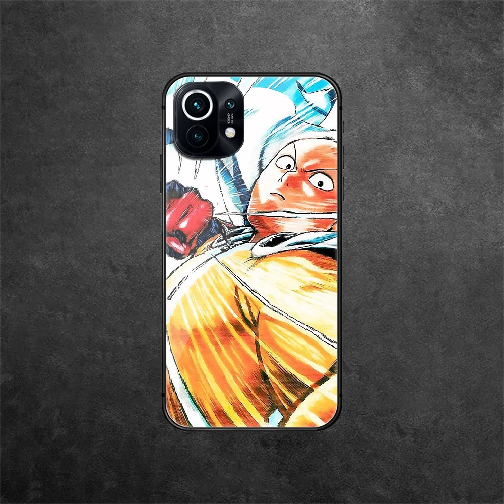 

One Punch Man Anime Tempered Glass Phone Case Cover For Xiaomi Mi Poco A F X 2 3 8 9 10 11 T Pro Lite Ultra Max Nfc 3D Hot