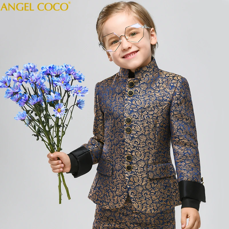 

3Pcs/Set Teen Clothing Children Performance Party Gentleman Dress Toddler Boy Costume Flower Boys Formal Kids Wedding Suit