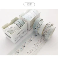 5pcsset cute kawaii dot leaves washi tape diary decorative adhesive washi tape scrapbooking diy stationery tapes