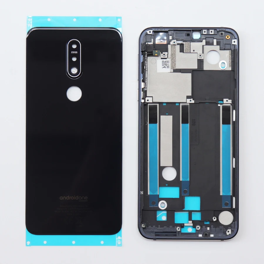 Для Nokia 7,1 алюминиевая средняя пила рамы+ корпус батарейного отсека задняя стеклянная крышка с клейкой наклейкой запасные части