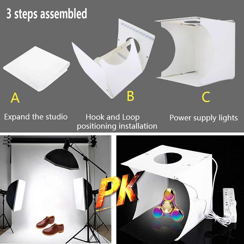

Portable Foldable Mini Studio Photography Light Box Tent 6 Color Backgrounds Kit