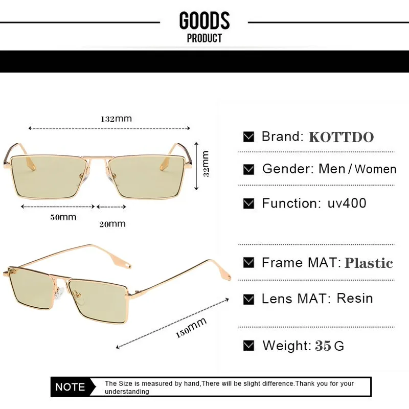 

Square Fashion New Women Sunglasses Classic Rectangle Metal Glasses Frame Brands Design Eyeglasses for Female 2021 Uv400