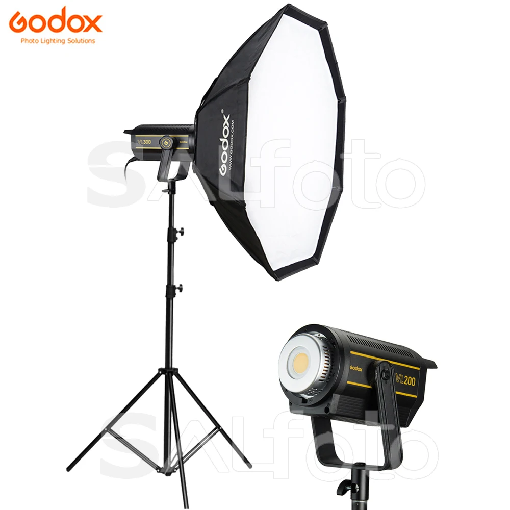 Godox VL150 VL200 VL300 Светодиодный Видео непрерывный светильник CRI96 5600K 150W 200W 300W студийный