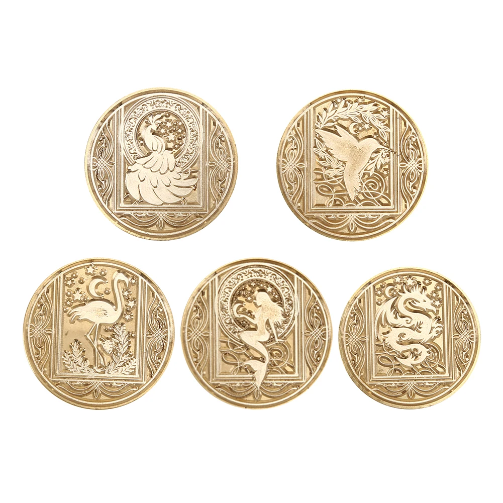 

Восковая печать, винтажная, круглая, античная звезда, восковые приглашения для запечатывания животных, скрапбукинг, головка штемпеля DIY, кон...