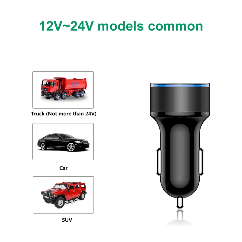 12 V-24 V двойной USB кабель для зарядки в машине Зарядное устройство Напряжение