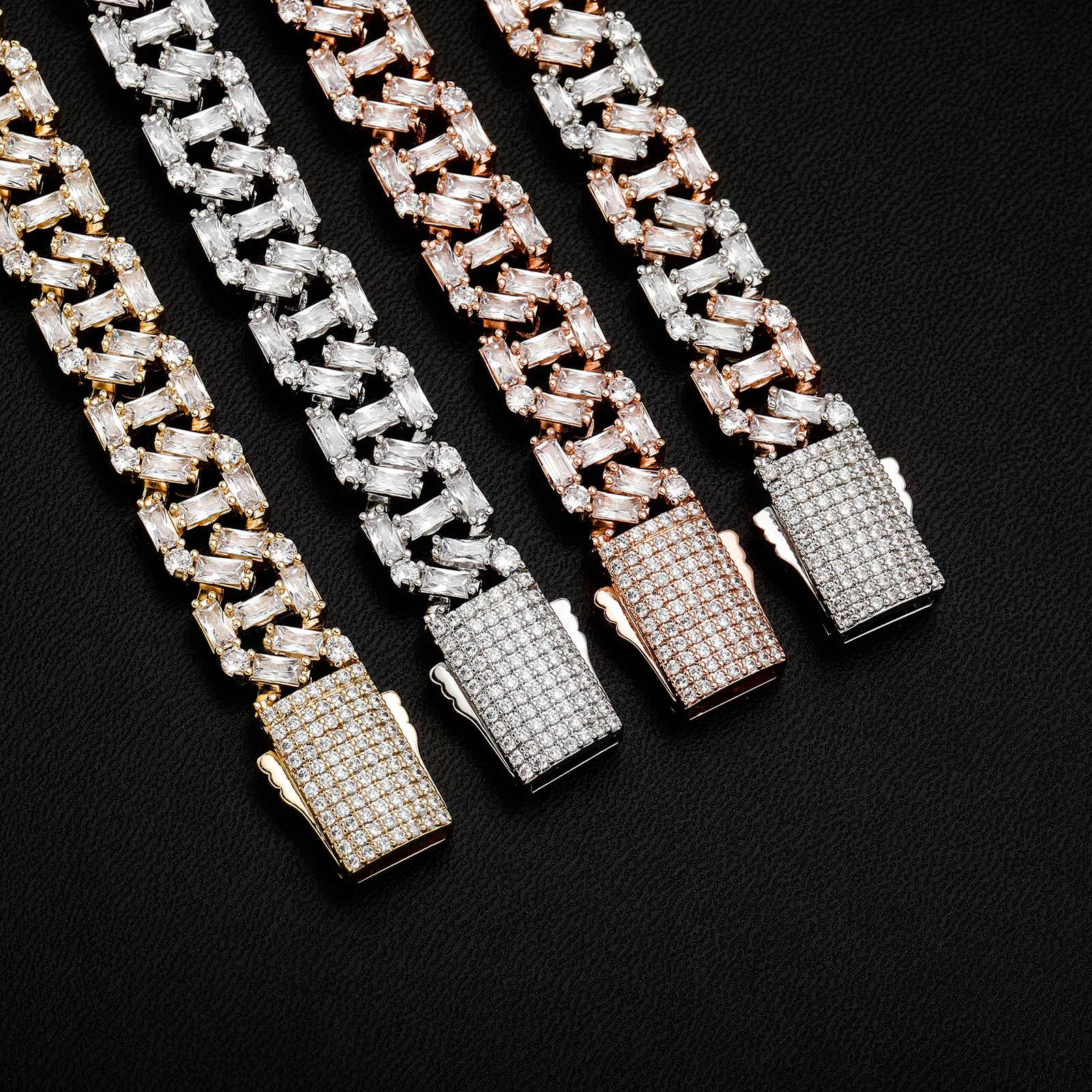 Ожерелье GUCY из высококачественных звеньев багета 12 мм винтажное мужское