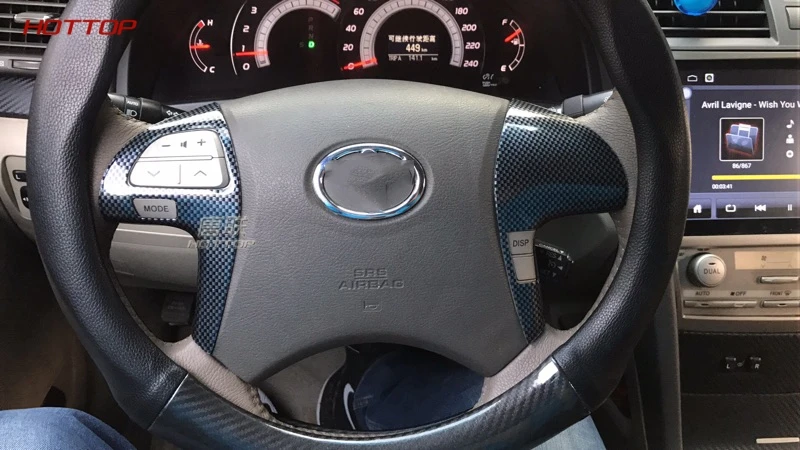 Для toyota camry 2009-2011 отделка рулевого колеса внутренняя отделка с блестками Отделка приборной панели внутренняя отделка из красного дерева ABS