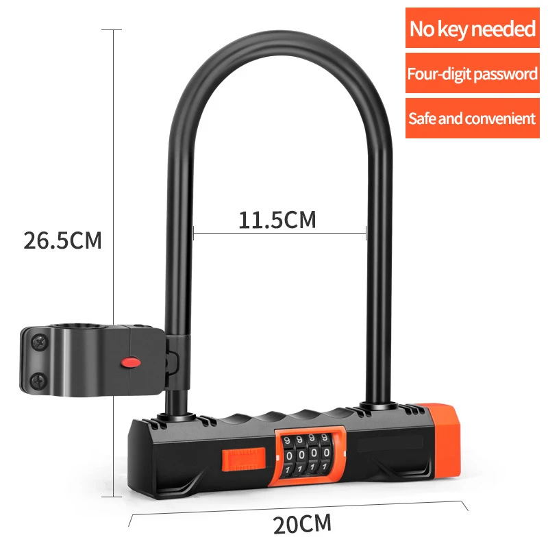 

Xunting Bicycle U Lock/Steel Cable Lock Steel Anti-theft Bicycle Lock Safety Bicycle Anti-theft U Lock Bicycle Lock
