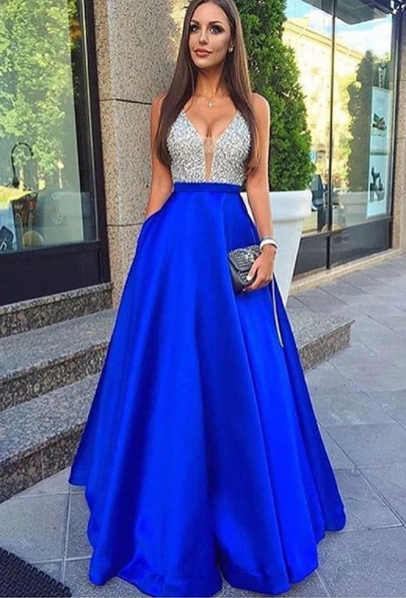 

Sexy Sleeveless V-neck Sequin Dress Formal Evening Dress Party Gowns